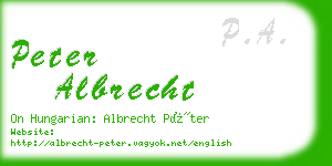 peter albrecht business card